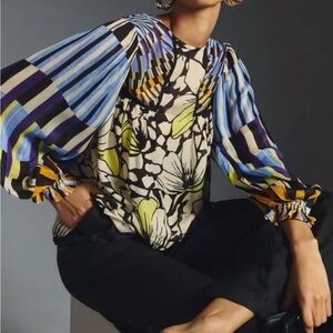 Bl-nk for Anthropologie Miranda Peasant Blouse size 1x